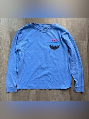 Blue 84 Men's Light Blue Long Sleeve Tee with Small Chest Patch